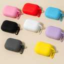 Silicone Protective Case Cover Sleeve Compatible with AirPods Pro 3 Supports Wireless & Wired Charging, Dust Plug, Shockproof, Anti-Slip, Washable, with Carabiner (Yellow)