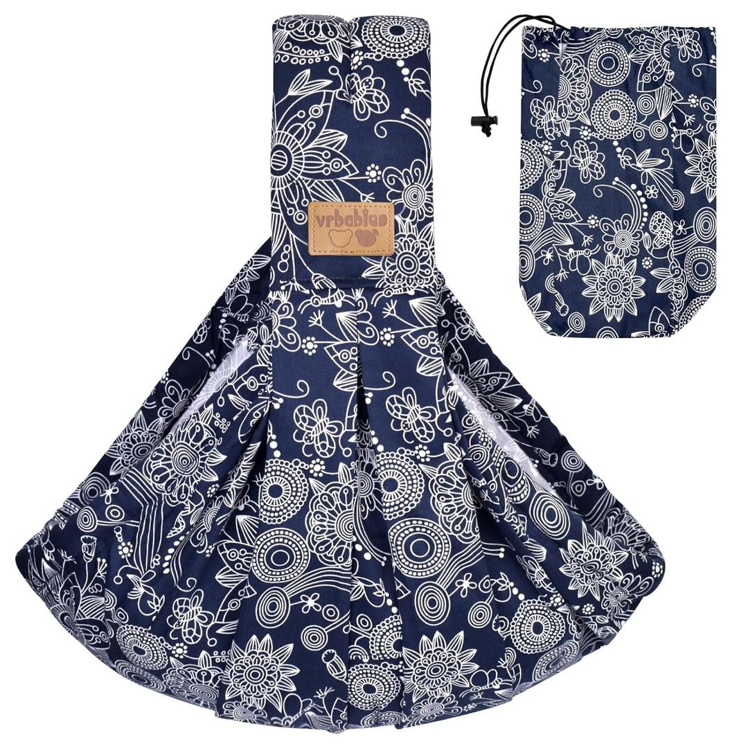 Baby Sling Carrier Newborn, Adjustable Easy Wearing Baby Nursing Warp Sling, New Mom Dad Soft Cotton Baby Front Holder Carrier for Infant Toddler Life Travel Essential Gifts (Dark Blue)