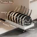 Pot and Pan Organizer under Cabinet Pull Out,Pot Lid Holder for Kitchen, Cookware Storage Rack with Slide Rails,Slide-out Drawer, White