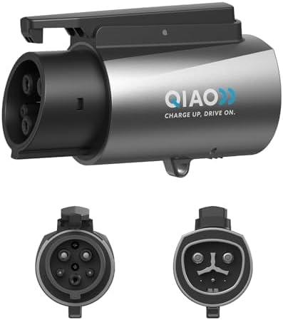 QIAO Tesla to J1772 Charging Adapter, Max 80A 250V AC - Silver Plated NACS Converter for Efficient Level 2 EV Charging, Compatible with Tesla Wall, Destination, and Mobile Connectors (Light Gray)