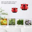 BAYN Set of 2 Ladybug Wall Hanging Planter Decor Art, Metal Wall Mounted Planters Garden Yard Decorative Flower Pot Indoor Outdoor Wall Planter Succulent Plant Container