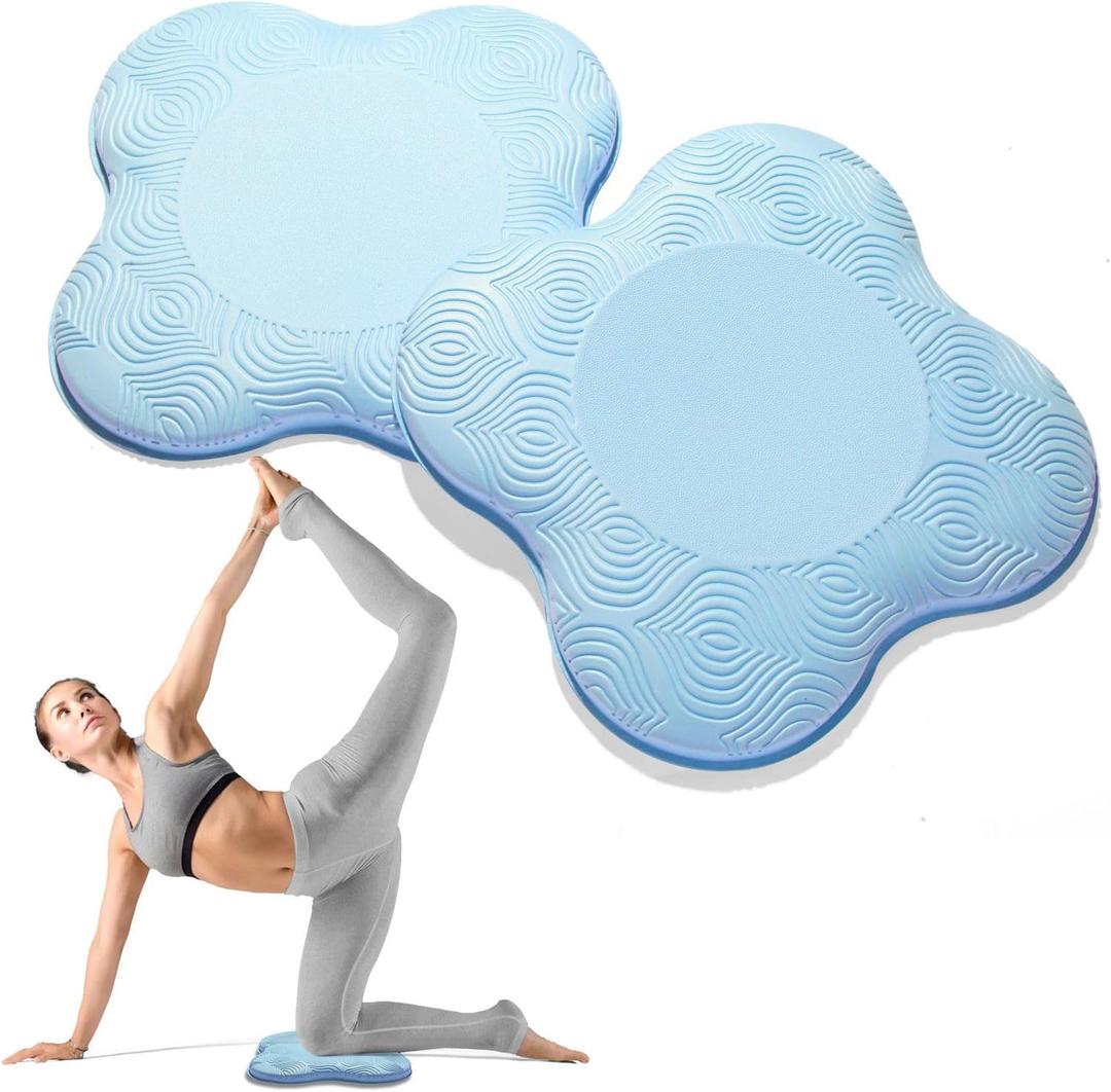 2 Packs Yoga Knee & Elbow Cushions - Extra Thick Foam for Knees, Elbows, Wrists, Hands & Head - Pilates & Kneeling Pads - Support Foam Pads for Women & Men (blue)