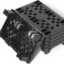 KJE 6 Pack Plastic Pallets, Lightweight Nestable Moisture-Proof Floor Pallets, Ventilated Grid Plastic pallets for Basement Storage and Warehouse Use (19.7" x 11.8" x 3.9")