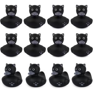 12pcs Rubber Ducks in Bulk, Ducks for Jeeps,Black Cat Jeeps Ducking,Baby Bath Toys for Rubber Duckies,Birthday Gifts Pool Holiday Ducks Party Favors