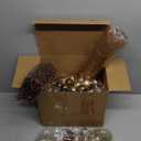 CroBlissful 118 Pcs Christmas Tree Ornaments Set Including Ornaments Balls, Hanging Snowflakes Icicle, Mesh Ribbon, Tree Top Star, Flower, Berries Stems for Xmas Trees Holiday Decor(Brown)