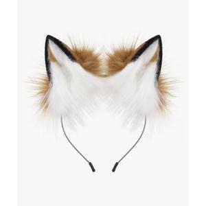 HAOAN Handmade Faux Fur Fox Wolf Ears Headband Halloween Christmas Cosplay Party Costume Accessories HAOAN Handmade Faux Fur Fox Wolf Ears Headband Halloween Christmas Cosplay Party Costume Accessories