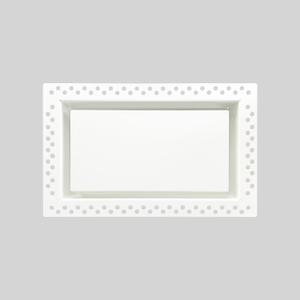 Flush Wall Vent Cover 6x10 Inch for Drywall Vent, Metal Wall-Mounted Air Register Grille, Easy Install, Paintable, (White, 1 Pc, No Manual Damper)