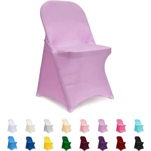 ManMengJi Spandex Folding Chair Covers, Lavender Folding Chair Covers 12 PCS, Universal Fitted Chair Slipcovers for Wedding, Party, Banquet, Holidays, Celebration