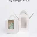 qiqee 60pcs Cupcake Boxes Individual Disposable White Single Box with Window 3.6 * 3.6 * 4.3inch Cupcake Containers/Holders