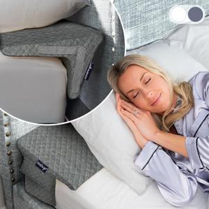 Bed Wedge Pillow for Headboard Gap Up to 7", Triangle Gap Filler for Bed, Mattress Wedge Gap Filler, Headboard Space Filler, Corner Pillow, Grey Double 54"