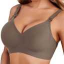 Avidlove Women's Seamless Bras Nursing Bras for Breastfeeding Tshirt Everyday Bra (Brown, S)