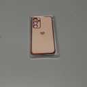 LeYi for Samsung Galaxy S23-FE Case: S23 FE Phone Case Tempered Glass Screen Protector [2 Pcs]+ Full Camera Lens Protection, Love Heart Plating Women Cute Luxury Soft TPU Shockproof S23FE, Pink