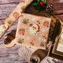 Dlyrroba Reversible Newspaper Christmas Wrapping Paper Jumbo Roll - Vintage Holiday Gift Wrap with Metallic Foil Shine Gold Xmas Design for Women Men Kids Holiday Winter Celebration (Kraft - Santa Claus, 17 Inches X 16.5 Feet)