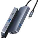 NewQ USB4 40Gbps Hub, 8K@60Hz 4K@120Hz HDMI 2.1 Dock, 2*USBA 3.2, USBC 3.2, Gigabit Ethernet, PD-in 100W, Compatible w/Thunderbolt 3/4/5, USB4.0 Docking Station for MacBook, Windows, Chromebook, Space Gray 