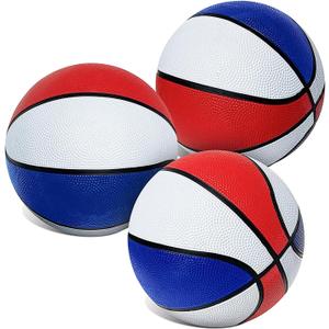 Botabee Red, White and Blue Mini Basketball Set Basketball Arcade Games - Size 3, 7 Junior Basketballs Suitable for Indoors, Outdoors and Arcade Basket Ball - 3 Pack