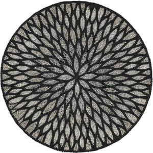 SARO LIFESTYLE Beaded Design Placemats (Set of 4), Black, 15" (3517.BK15R)