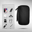 Electronics Organizer Bag Pouch Cable Charger Organizer Travel Shockproof Cord Carrying Case for Earphone Powerbank USB Hard Drive SD Card (Black)