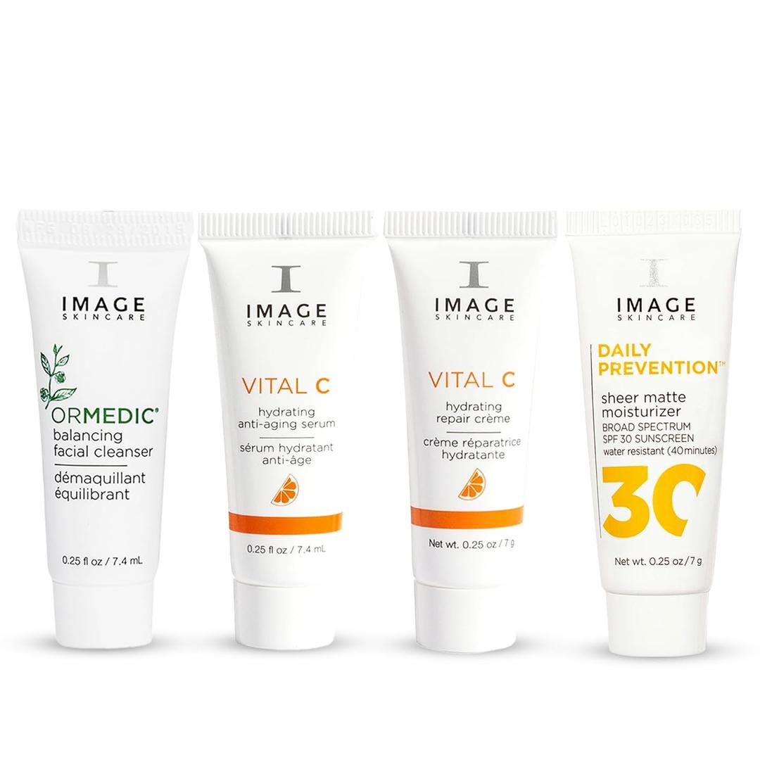IMAGE Skincare, Five Star Favorites Introductory Skin Care 4 Step Regimen Set for Brighter, Healthier Looking Skin, Travel Size