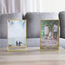 Picture Frames 9-Pack - Floating Frame Set for Table Numbers, Wedding Signs, Photos, or Table Decor by Great Northern Popcorn (Gold)