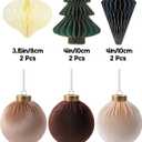 21Pcs Velvet Christmas Ball Ornaments 3.15" Shatterproof Christmas Tree Decorations Set with Paper Ornaments Hanging Xmas Decorations for Office Holiday Home Decor(Brown, Champagne, Kaki)