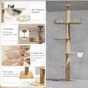 Floor to Ceiling cat Tree - Adjustable Height (95-98in,104.3-108.2in)- with Width 4.33 in Scratching Post,Cat Hammock,Fully Wrapped with sisal Rope - Heavy Duty cat Tree.(Holds 110 lbs)