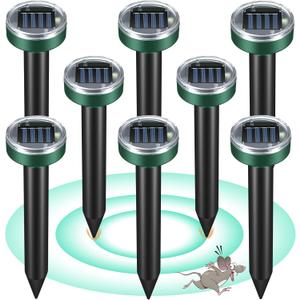 Mole Repellent for Lawns - Ultrasonic Gopher Repellent Solar Powered for Garden,Yard - Waterproof Sonic Mole Spike for Snake,Chipmunk,Outdoor Pest Control Vole Deterrent