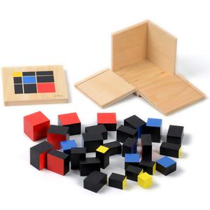 Montessori Trinomial Cube Montessori Math Toys Sensorial Materials for Toddlers Kids