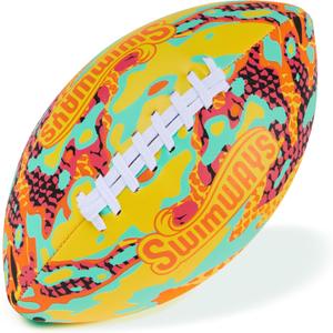 SwimWays Hydro Waterproof Football, Outdoor Games for Adults and Kids, Swimming Pool Accessories and Pool Party Games,9.25 Inches, Orange