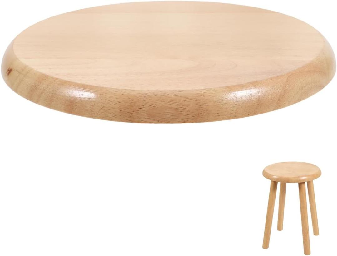 Veemoon Round Wooden Stool Seat Replacement Heavy Duty Bar Chair Seat Board Solid Wood Stool Top, Smooth Touch Small Chair Pads for Bars, Dining, Home (Width 11.59in, 0.79in Thick)