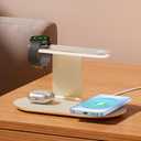 Metal Wireless Charging Station for Samsung/Android Charger,4 in 1 Nightstand Watch Charger Charging Stand with Night Light for Samsung S25/S24/S23 Ultra/Buds3,Only for Galaxy Watch 8/7/6/5,Starlight