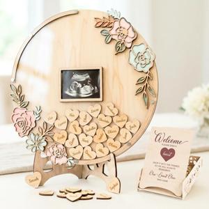 The Real Bossy Baby Memory Keepsake Frame Guestbook - Luxury Baby Shower, First Birthday & Wedding Guest Book Alternative – Preserve Wishes, Messages & First Year Memories in a Beautiful Bloom Nursery Display Baby or Boho Wildflower Home Decor
