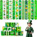 St Patricks Day Slap Bracelets Bulk Saint Patrick's Day bracelets for Kids Shamrock Snap Bracelets St Pattys Day Party Favor Supplies Holiday Gifts Classroom Prizes Goodie Bag Stuffers