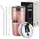 Aletege Gifts for Mom, Great Mom Travel Tumbler, Funny Birthday Mother’s Day Gifts for Mother from Daughter Son 20 OZ Rose Gold, Pack 2