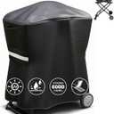 QuliMetal 7113 Grill Cover for Weber Q100 Q120 Q1000 Q1200 Q200 Q220 Q2000 Q2200 Q2400 Q2800N+ Series Gas Grills, Heavy Duty BBQ Gas Grill Cover, 600D (32", Black)