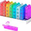 Zoksi Pill Organizer 4 Times a Day, BPA Free Weekly Travel Pill Boxï¼ŒDaily Pill Case with 28 Compartments to Hold Medicine, Vitamin and Supplement(White)