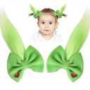 Green Furry Hair Bow Headband Clip Costume Accessories for Girls Women Christmas Theme Party