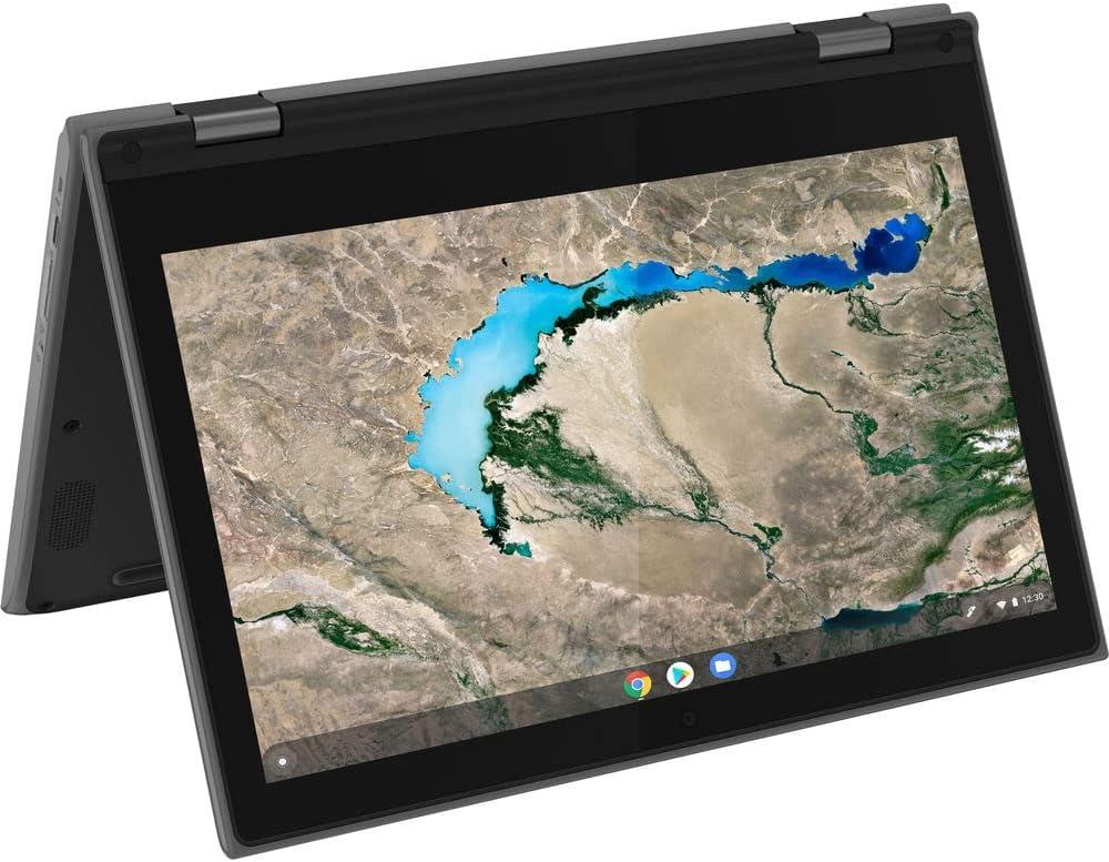 Lenovo Chromebook 300e 2-in-1 Convertible Laptop in Black AMD Processor up to 2.4Ghz 32GB eMMC 4GB DDR4 11.6in IPS Touchscreen BT Dual Webcam HDMI 