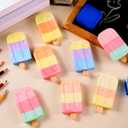 12 Pcs Ice Cream Sidewalk Chalk Bulk Washable Multicolor Sidewalk Chalk Paint Party Favors for Kids Adults Fun Summer Playground Outdoor Activities Painting on Chalkboard Blackboard