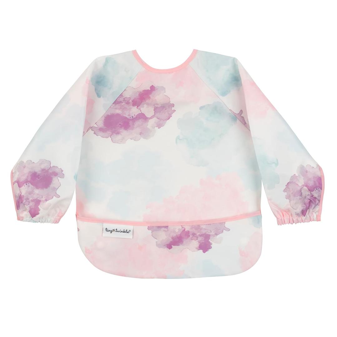Tiny Twinkle Long Sleeve Bib for Babies & Toddlers Waterproof Smock Bib for Eating Machine Washable & Mess-Proof, Baby Feeding Essential & Shower Must-Have(Cotton Candy, 6-24M)