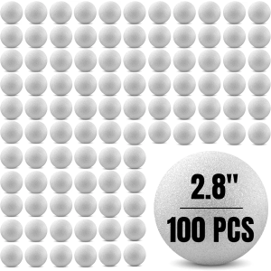 Round Foam Balls for Crafts - 2.8-Inch White Craft Foam (XPS) for Arts Small Foam Balls for School Projects and DIY Crafts - Round Balls - 100 Pack of Foam Craft Spheres by Hygloss