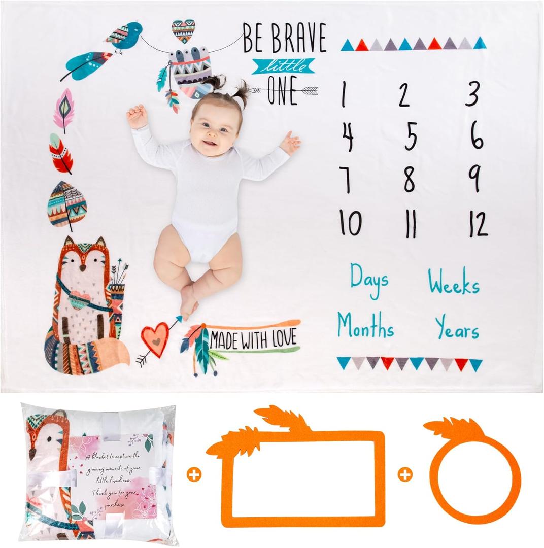 Baby Monthly Milestone Blanket Unisex for Baby's Growth and Development