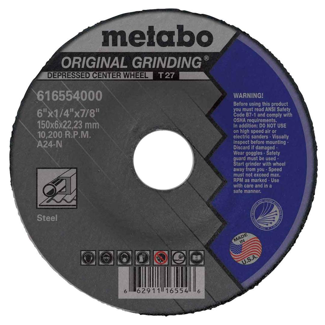 Metabo 616554000 6" x 1/4 x 7/8 Original Depressed Center Grinding Wheel, 25 Pack
