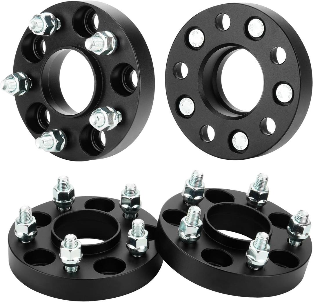 Youxmoto 5X4.5 1 inch Wheel Spacers Fit for Dodge Avenger Caliber Stealth, 5X114.3 Forged Adapters with M12x1.5 Studs 67.1mm Bore Hub Fit for Ford Escape 2001-2012, Fusion 2006-2012, 4PCS