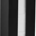 Black Freestanding Wooden Toilet Paper Holder Stand, Rustic Bathroom Storage Organizer with Burnt Wood Lid, Fits 3 Extra XXL Toilet Paper Rolls