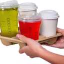 4 Cup Carrier Tray (50-Pack), No-Spill, No-Mess Disposable Holder, Biodegradable, Eco-Friendly for Delivery of Hot or Cold Drinks, Ideal To Go Carrier for Car Food Delivery