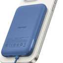 Charmast Slim Portable Charger, 5000mAh Fast Charging Power Bank Built in for iPhone Cable, Digital Display Battery Pack Compatible with iPhone 14/14 Pro Max/13/13 Pro Max/12/11/XR/X (No-Wireless) (Blue)