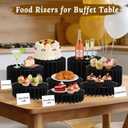 8Pack Buffet Risers Display Stands Foldable Food Risers for Buffet Table Tall Cake Cupcake Stands Cardboard Cylinder Stand Dessert Table Display Set for Catering Jewelry Wedding Party Decor (Black)