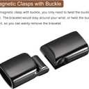 uxcell 6Pcs 8mmx4mm Flat Leather Clasps, Jewelry Bracelet Clasps Flat Closure End Caps for Jewelry Bracelet Craft Making Supplies DIY, Black