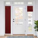RYB HOME 2 Panels Sidelight Door Curtains for Front, Privacy Door Window Curtains Thermal Insulate Covering for Patio/Glass/Front Sidelight, 12 inch x 69 inches, Red