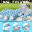 Gersoniel 50 Set a Little Pumpkin Is on the Way Baby Shower Party Gift Bags with Handles Fall Pumpkin Baby Shower Paper Bags with Ribbon Bow and Blue Tissue Paper for Autumn Gender Reveal Decoration